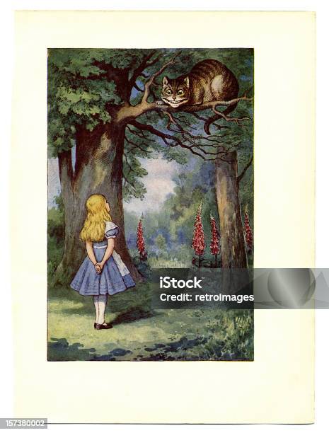 Chat Du Cheshire Sur Arbre Illustration Alice S Aventures À Wonderland Vecteurs libres de droits et plus d'images vectorielles de Alice au pays des merveilles