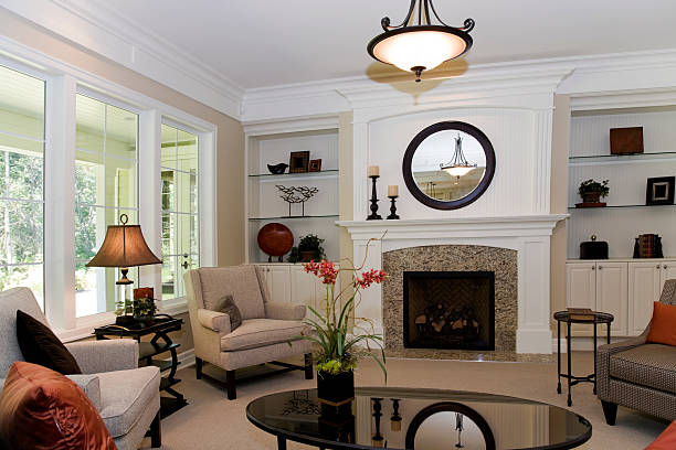 istock Modern domestic living room Interior architecture design model 157380417