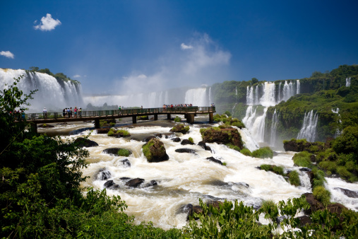 Full view of the cascade of iguacu, Brazilian side.