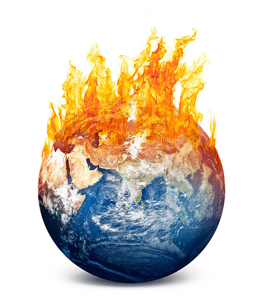 riscaldamento globale - global warming earth globe warming up foto e immagini stock