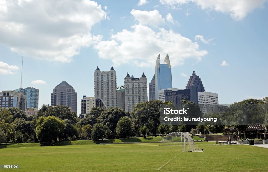 Downtown Atlanta from Piedmont Park  Atlanta - Georgia Stock Photo