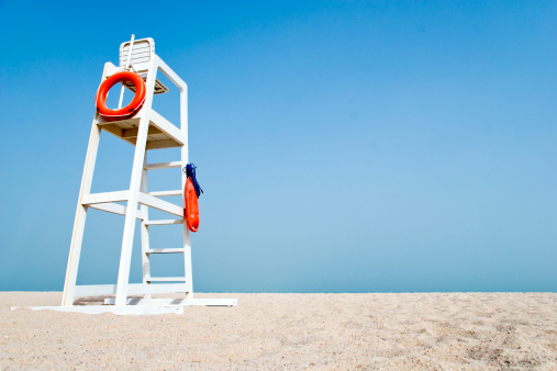 Empty Lifeguard Chair on the beach