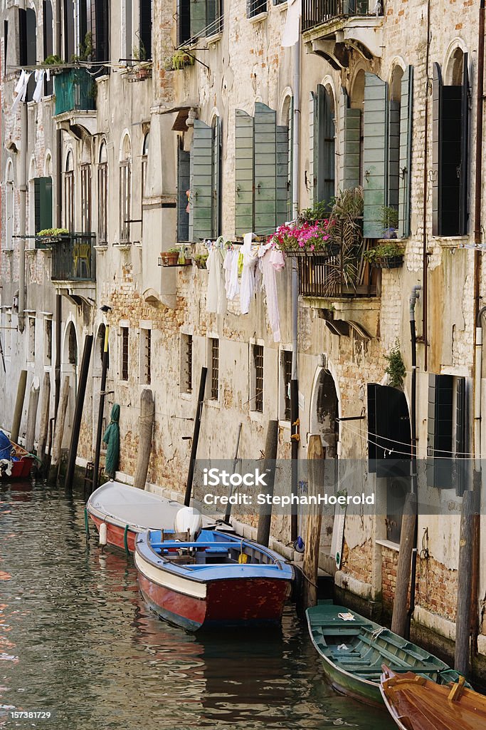 Kanal-Szene, Venedig, Italien - Lizenzfrei Altertümlich Stock-Foto