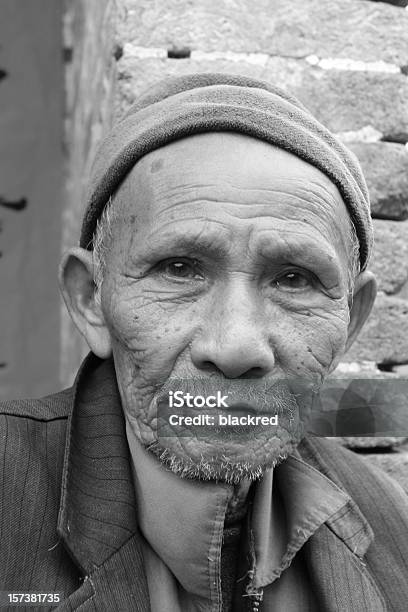 Old Chinese Stock Photo - Download Image Now - Black And White, Portrait, Senior Men
