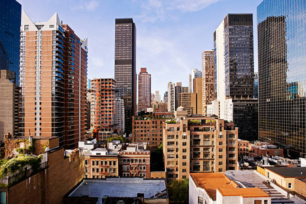 view of buildings in Midtown Manhattan in New York City, view to west 51st Street