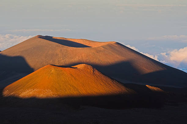 A snow covered crater on Mauna Kea, Hawaii.