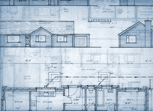 Two layers of blueprints for a background