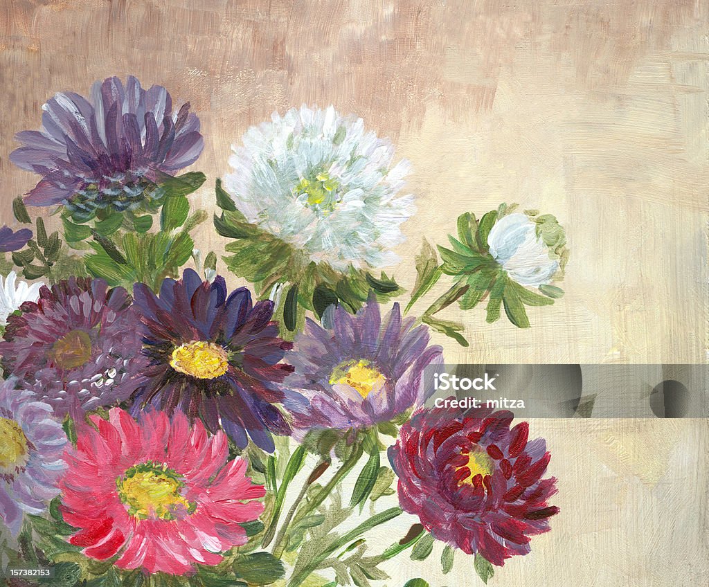 Разноцветные цветы расстановка - Стоковые иллюстрации Цветок роялти-фри
