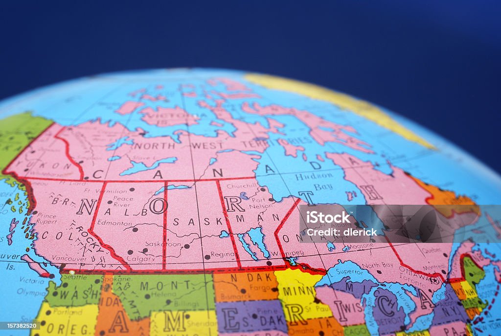 글로벌 map--Canada - 로열티 프리 구 스톡 사진