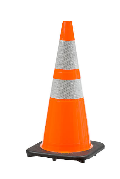 istock Perfect Orange Pylon Safety Cone High View Clipping Path 157382727