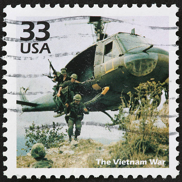 USA 33 cent postal stamp image of Vietnam War stock photo