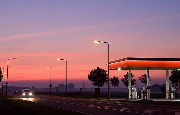 Photo of gasstation at night