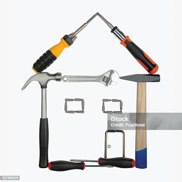 House Construction Stock Photo - Download Image Now - Adjustable Wrench, Building Exterior, Claw Hammer