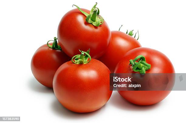 Tomatos Rojo Foto de stock y más banco de imágenes de Tomate - Tomate, Recortable, Alimento