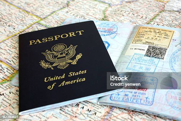 Paszport I Wiza Znaczki - zdjęcia stockowe i więcej obrazów Paszport - Paszport, USA, Emigracja i imigracja