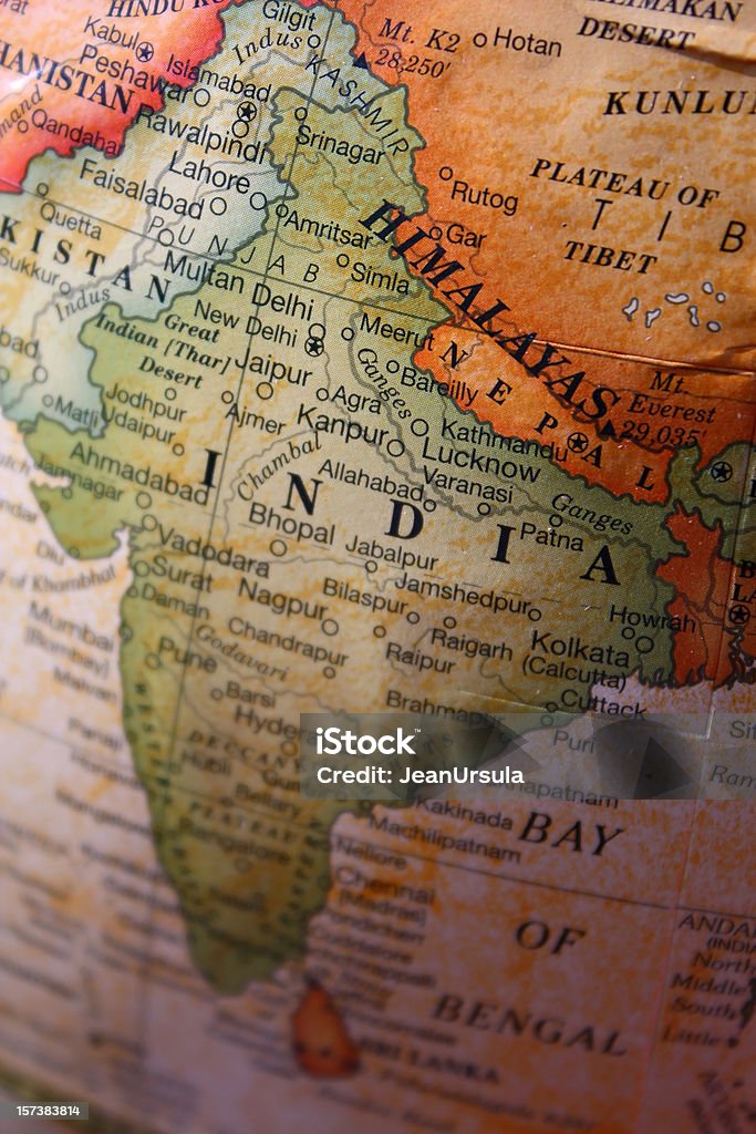 Indien - Lizenzfrei Karte - Navigationsinstrument Stock-Foto