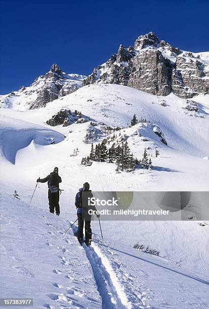 Colorado Backcountry Skiing Pair Elk Mountain Winter Stock Photo - Download Image Now