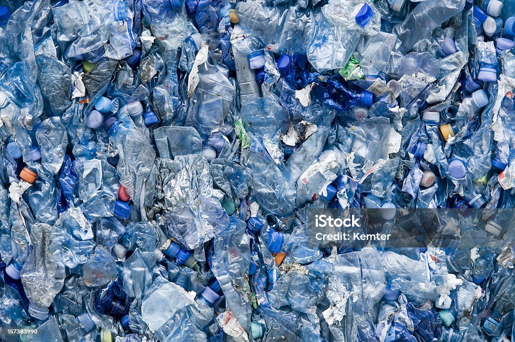 blue plastic garbage  Plastic Stock Photo