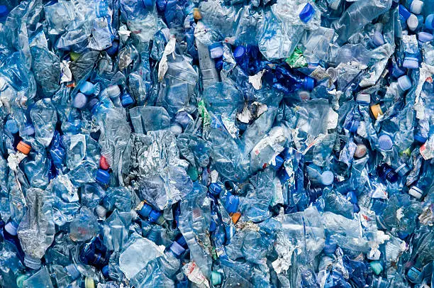 Photo of blue plastic garbage