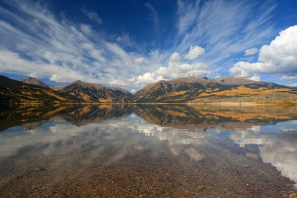 Blue sky over Aspen stock photo