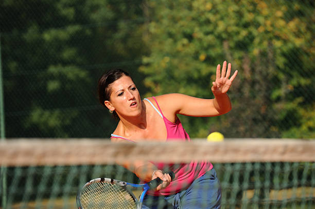 istock Tennis player in the action 157384300