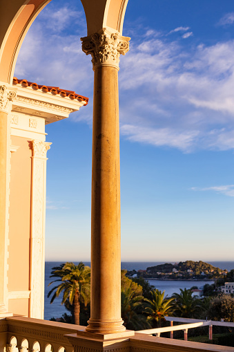 Cap-Ferrat, France, June 11, 2018 - View from the Villa Ephrussi de Rothschild, French Riviera to Cap Ferrat