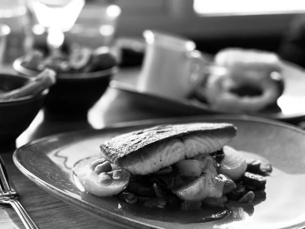 istock Smoked salmon steak and garnish 1573870640