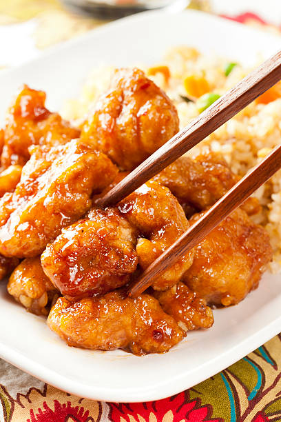 istock Homemade Orange Chicken with Rice 157389792