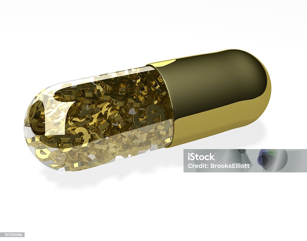 Gold-Pill - Lizenzfrei Alternative Medizin Stock-Foto