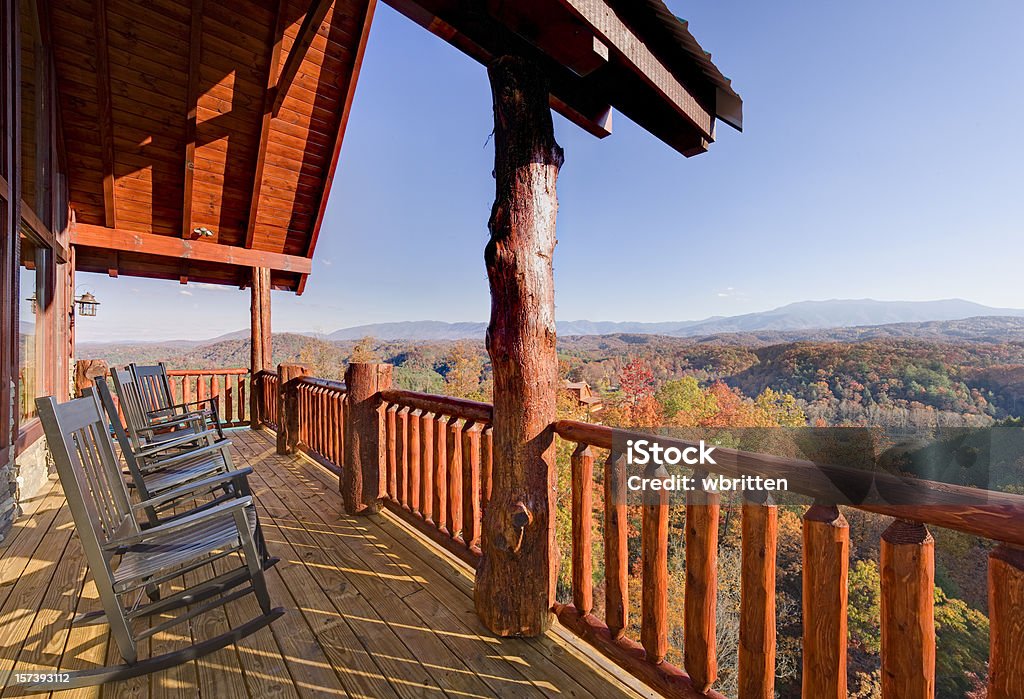 Deck chairs with a view (XXL)  Log Cabin Stock Photo