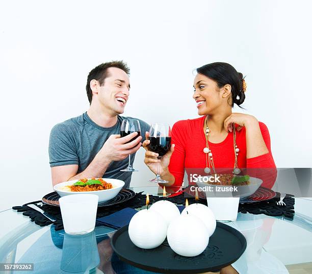 Romantic Dinner Stock Photo - Download Image Now - White Background, Dining Table, Dinner