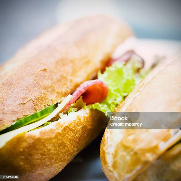 Tasty Sandwich For Breakfast Stock Photo - Download Image Now - Backgrounds, Baguette, Bread