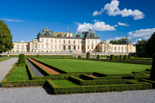 Vienna, Austria - August 2, 2023: Landscape of the Upper Belvedere palace with beautiful park and fountain