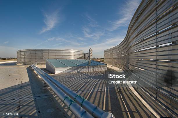 Office Building Rooftop With Aluminum Screen Stock Photo - Download Image Now - Rooftop, Skylight, Aluminum