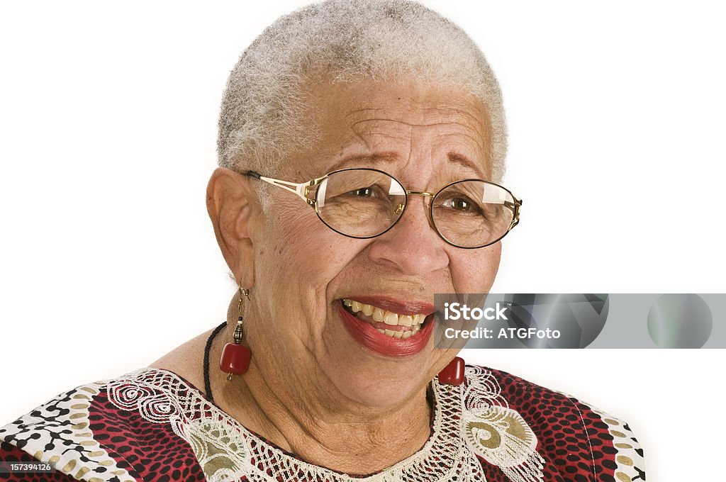 Sorrindo mulher sênior afro-americana - Foto de stock de Adulto royalty-free