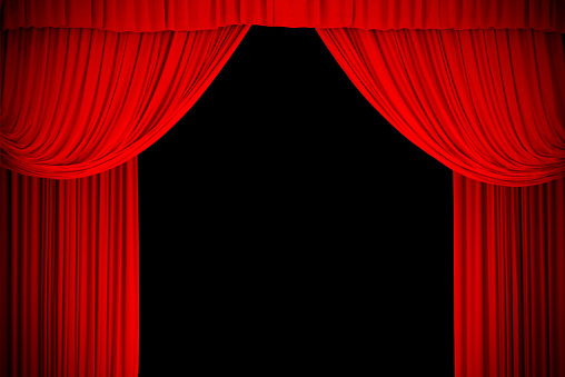 Red stage curtain in spotlight. Black area has clipping path for easy area selection ;). Add your text on copy space! 