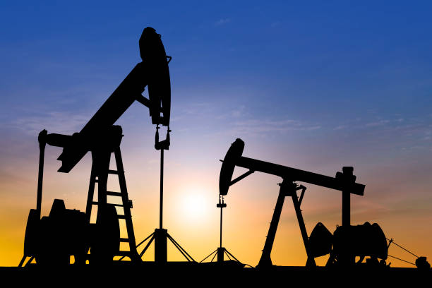 istock Dawn over petroleum pumps in the desert 157394318