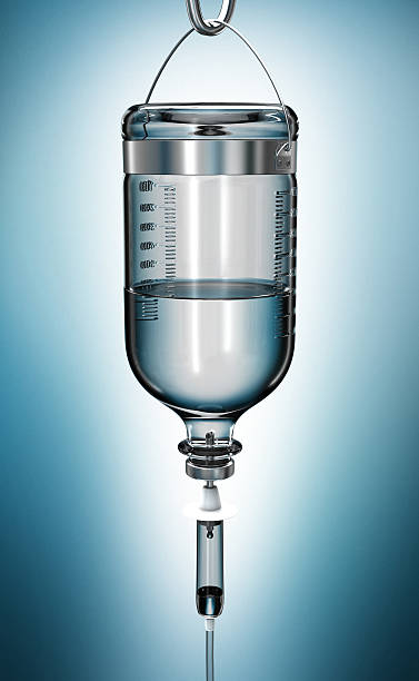 IV Drip Close view of an IV Drip. Very high resolution 3D render. saline drip stock pictures, royalty-free photos & images