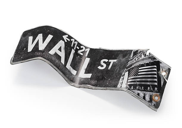 Partido sinal de Wall Street - fotografia de stock