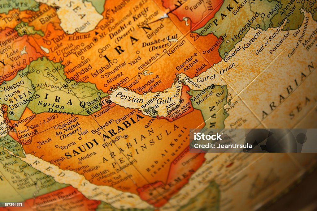 Carte du Moyen-Orient - Photo de Carte libre de droits