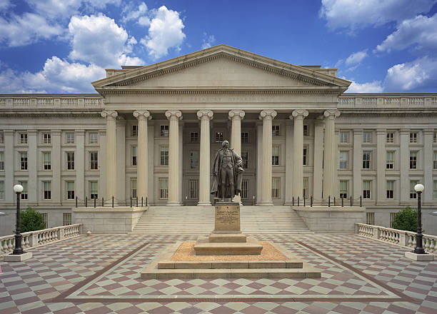 United States Treasury Building The United States Treasury Department in Washington D.C. treasury stock pictures, royalty-free photos & images
