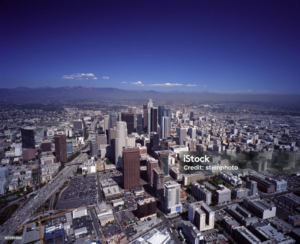 Centro de la ciudad de Los Ángeles de ángulo amplio - Foto de stock de Aire libre libre de derechos