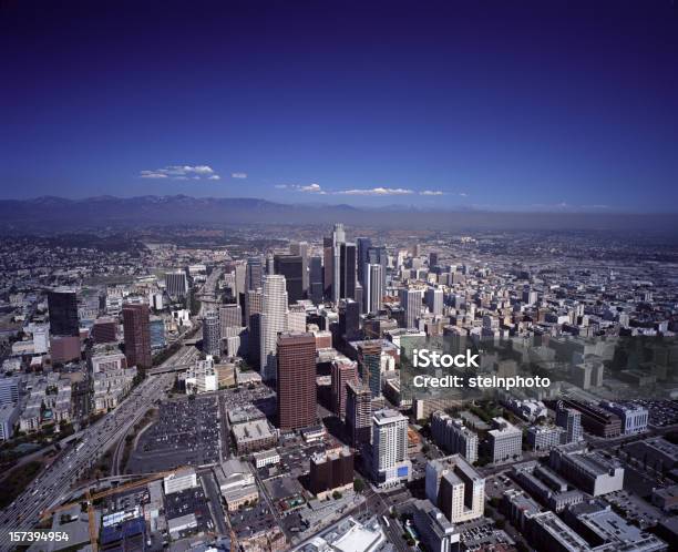 Centro De La Ciudad De Los Ángeles De Ángulo Amplio Foto de stock y más banco de imágenes de Aire libre