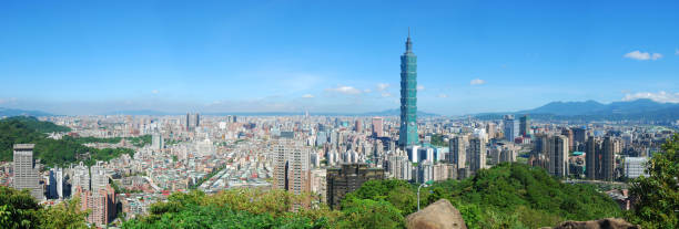 istock View of Taipei skyline on a cloudless sunny day 157395544