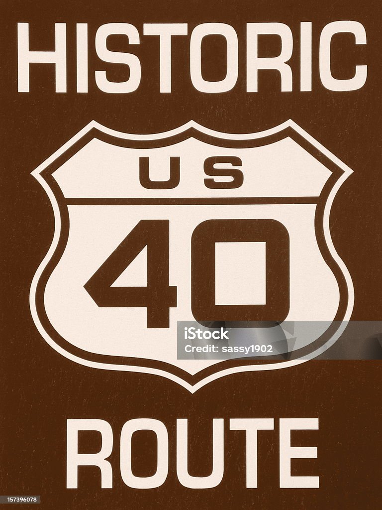 歴史的な 40 �ルート標識セピア調 - 数字の40のロイヤリティフリーストックフォト