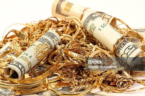 Cash Paid For Your Old Jewelry Stock Photo - Download Image Now - Jewelry, Gold - Metal, Gold Colored