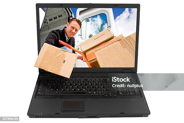 Zakupy Online - zdjęcia stockowe i więcej obrazów Laptop - Laptop, Tekturowe pudełko, 30-39 lat