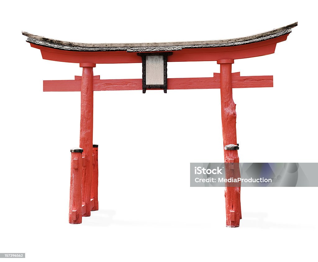 Torii gate (clipping path) Torii gate isolated on white with clipping path (excluding shadow) Torii Gate Stock Photo