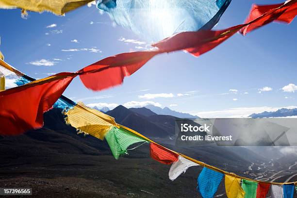 티벳 기도용 포석 0명에 대한 스톡 사진 및 기타 이미지 - 0명, 구름, 기