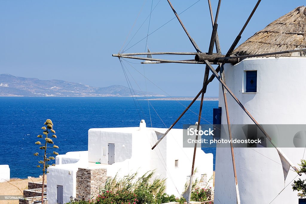Греческий ветряная мельн�ица - Стоковые фото Ветер роялти-фри